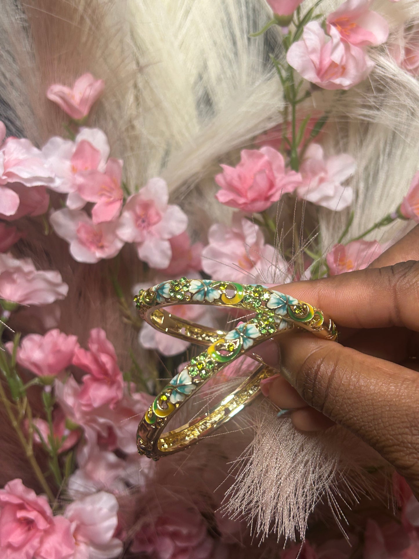 Green & Gold Flowers